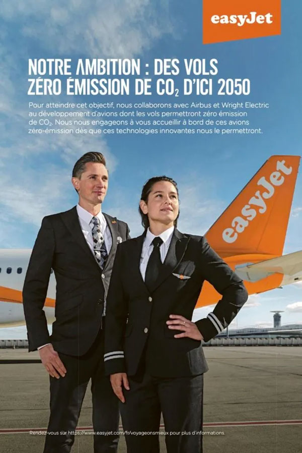 publicité greenwashing easy jet